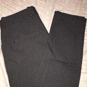 ZARA navy blue and black gingham pants